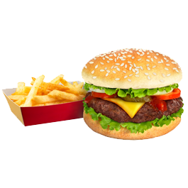 Burger And Fries Clipart PNG Transparent Background 265x265px ...