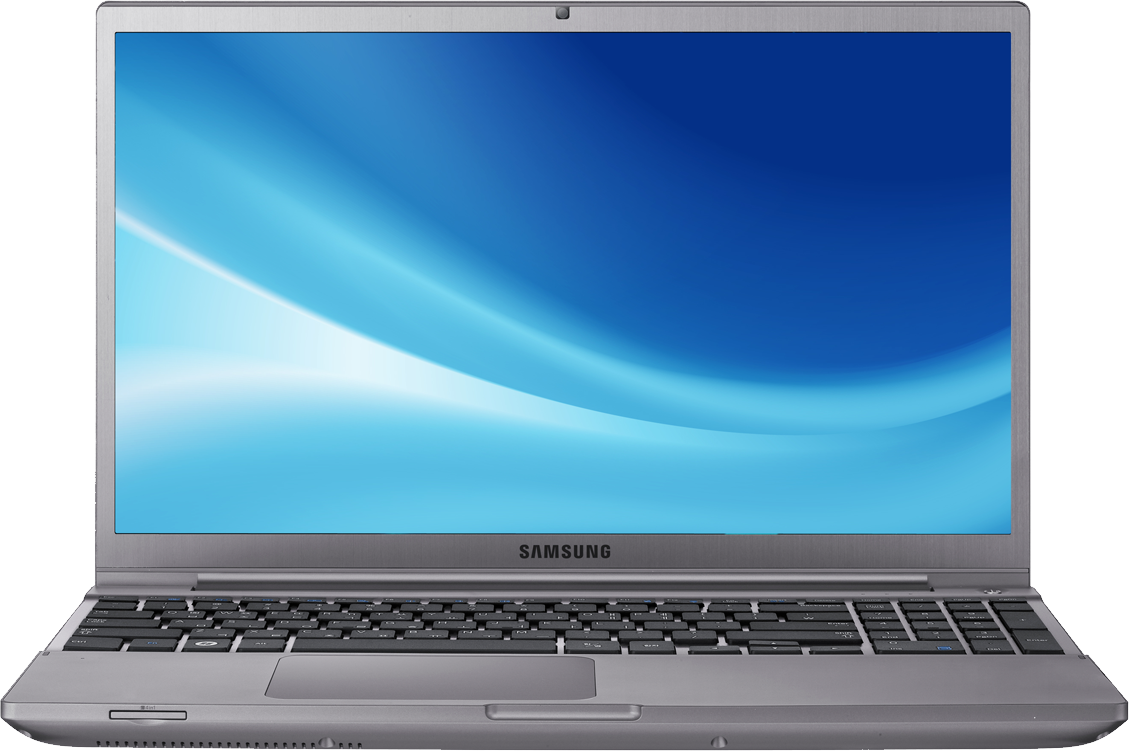 Gray Samsung Laptop Hd Free Download, Blue Screen, Ram, Processor PNG