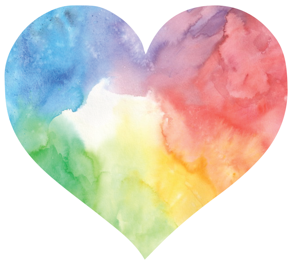 Colorful Watercolor Heart Illustration Png Transparent Background