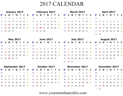 2017 Calendar PNG Vector Images with Transparent background ...