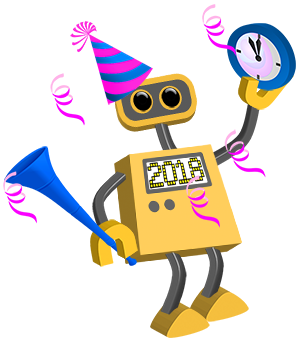 Happy New Year 2018 Robot Png PNG Images