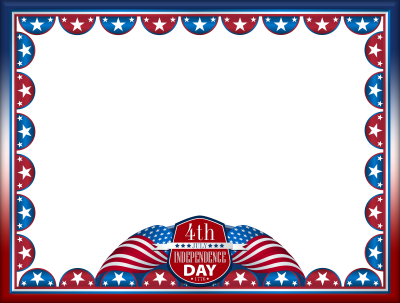 4th July Indepence Day Frame Transparent Background PNG Images