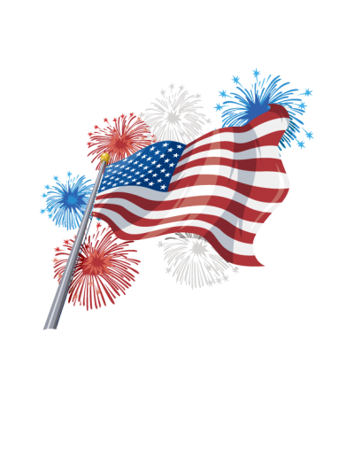 Fireworks With Usa Flag Indepence Day Png PNG Images