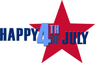 Happy 4th Of July With Red Star Png PNG Images