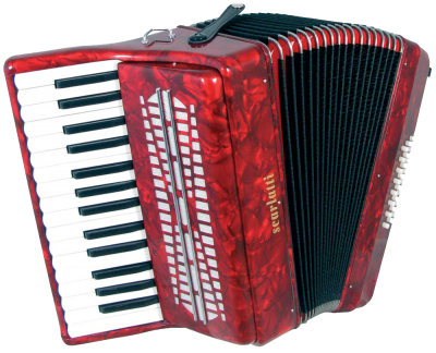 White Keyboard, Accordion Red Body, Black Color PNG Images
