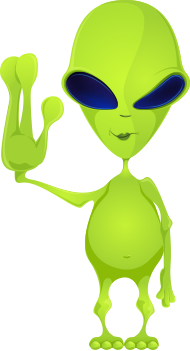 Hand Waving Green Alien Transparent Image PNG Images