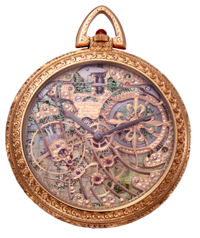 Antique Vintage Pocket Watch With Map Png PNG Images
