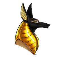 Gold-Mane Anubis Head Image Photo PNG Images