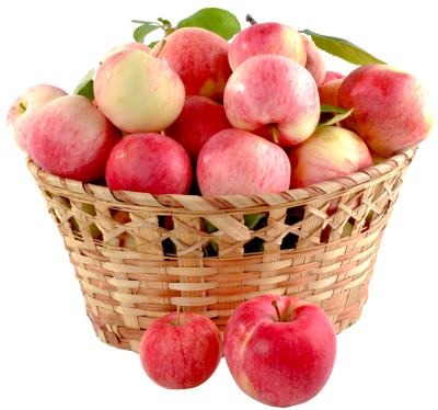 Apple Fruit In Basket Photo PNG Images
