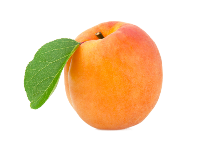 Single Apricot Picture With Green Leaf PNG Images