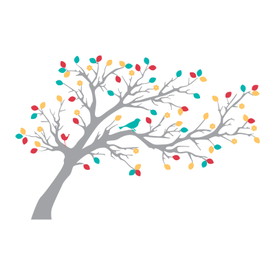 Gray Forest Clipart Art Tree With Colorful Branches PNG Images