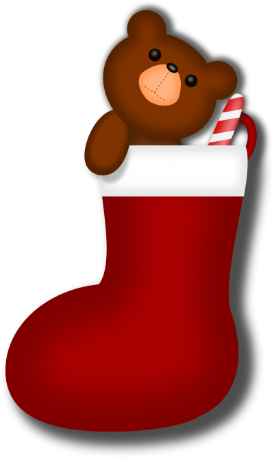 Image Of Teddy Bear In Christmas Art Stocking Transparent Images, Teddy Bear, Christmas, Celebrate, Christmas Night PNG Images