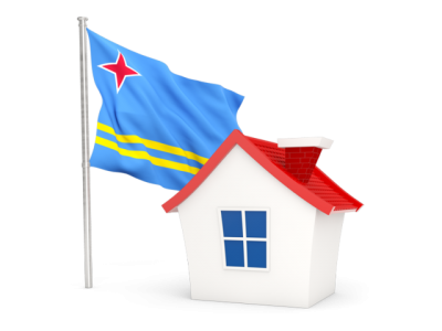Free House With Aruba Flag Photo PNG Images