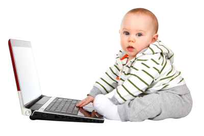 Baby With Laptop Png Image PNG Images