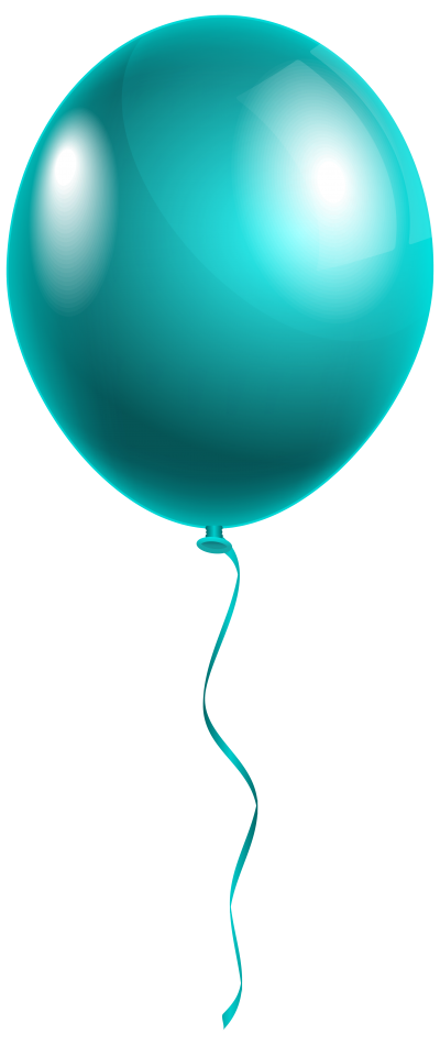 Turquoise Flying Transparent Balloon, Helium, Air, Gas PNG Images