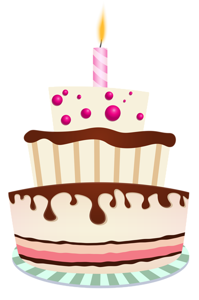 Birthday Cake With One Candle Png Clipart Photo PNG Images