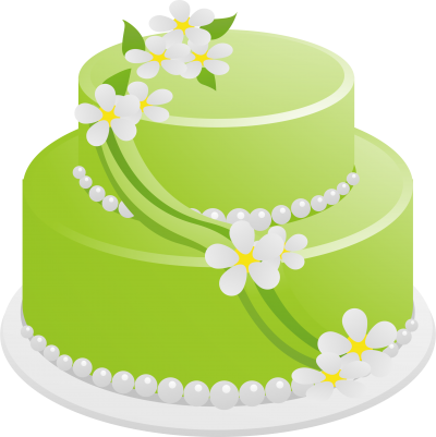 Green Flowers Birthday Cake Pictures PNG Images