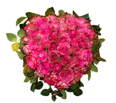 Pink Hearts Bouquet Flowers Free Cut Out PNG Images