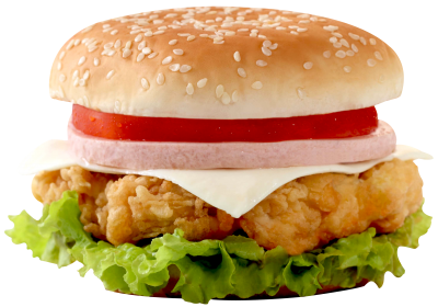 Chicken Burger Transparent Background PNG Images