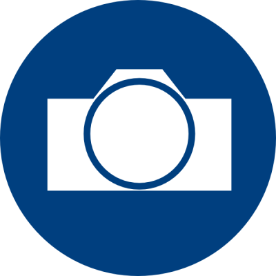 White Camera Logo In Blue Circle Png Transparent PNG Images