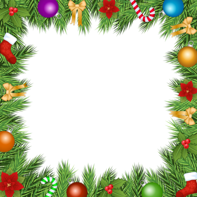 Colorful Frame Christmas Border Ball Ribbon Grass Png Images PNG Images