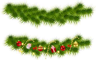 Tree, Garland Ornaments Christmas Border Transparent Download PNG Images