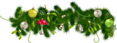 Tree Leaves With Horizontal Christmas Decorations Transparent PNG Images
