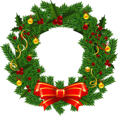 Round Fancy Christmas Wreath Transparent Png PNG Images