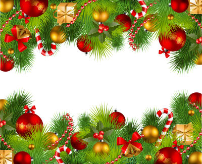 Christmas Decoration With Upper And Lower Ornaments Transparent Picture PNG Images