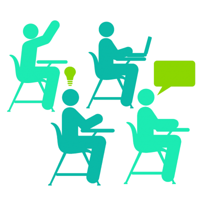 Classmates With Student Raising Hands Free Png PNG Images