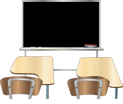 Classroom Design With Black Student Board And Brown Student Desk Transparent Png PNG Images