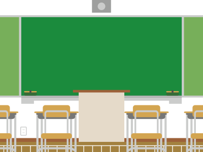Green Lecture Board And Student Desks Free Transparent PNG Images