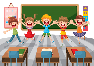 Happy Students In Classroom, School Illustration Hd Transparent, Kindergarten Png PNG Images