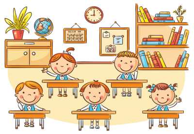 Little Students Painting In Classroom Transparent Background PNG Images