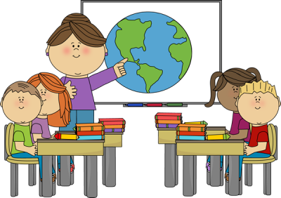 World, Female Teacher And Class On Classroom Clipart Png PNG Images