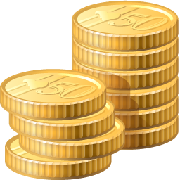 Yellow Coins Icon Clipart PNG Images