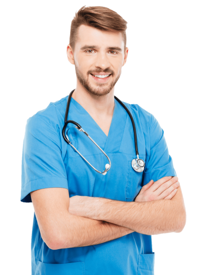 Male intern Doctor Png Free in Blue Clothes PNG Images