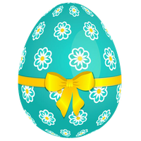 Green Easter Egg With Yellow Ribbon Png PNG Images