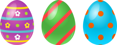 3 Easter Eggs Vector PNG Images