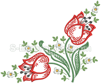 Floral Embroidery Red Images PNG Images