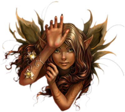Fantasy Fairy Head Golden Picture PNG Images