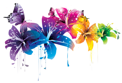 Colorful Floral Photo Png For Design PNG Images
