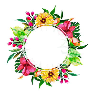 Round Frame With Floral Clipart Trasparent Pattern PNG Images