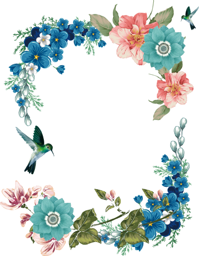 Frame With Flower Design For Special Occasions PNG Images