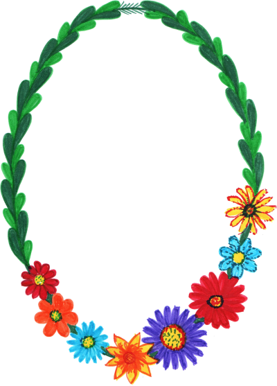 Oval Flower Frame Png Transparent Colorful Flowers In Frame, Wreath PNG Images