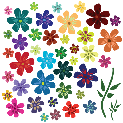 Colors Flowers Vectors Picture PNG Images