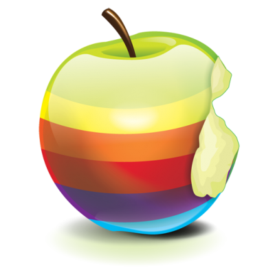 Rainbow Colors Bitten Apple Fotos Transparent Download PNG Images