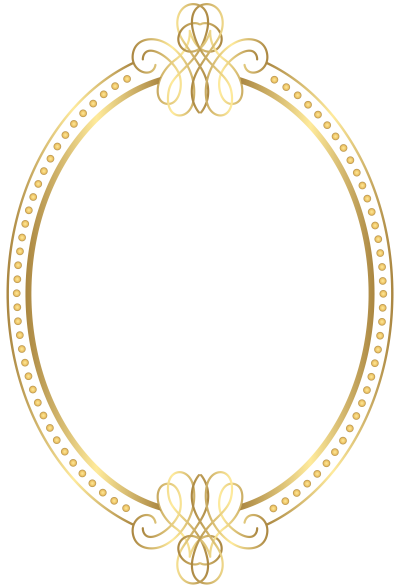 Gold Oval Thin Lines Shaped Frame Transparent Background PNG Images