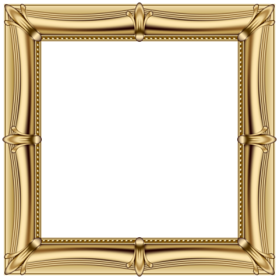 Square Flowers Pattern Gold Frame Png Clipart PNG Images