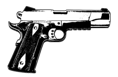 Monochrome Drawing Pistol Gun Hd Free PNG Images